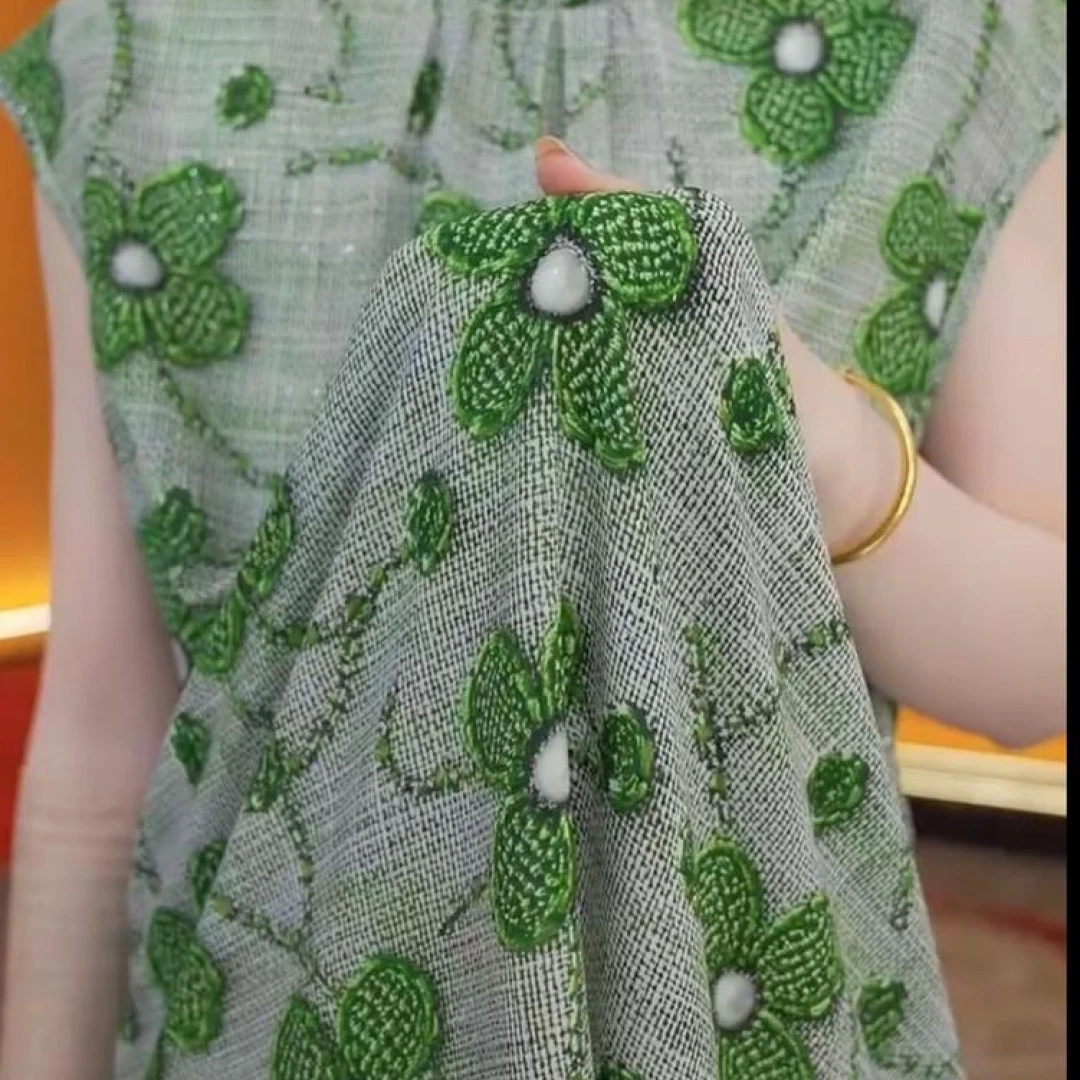 【送腰带】夏季新款设计师气质清凉透气遮肉连衣裙YJ10