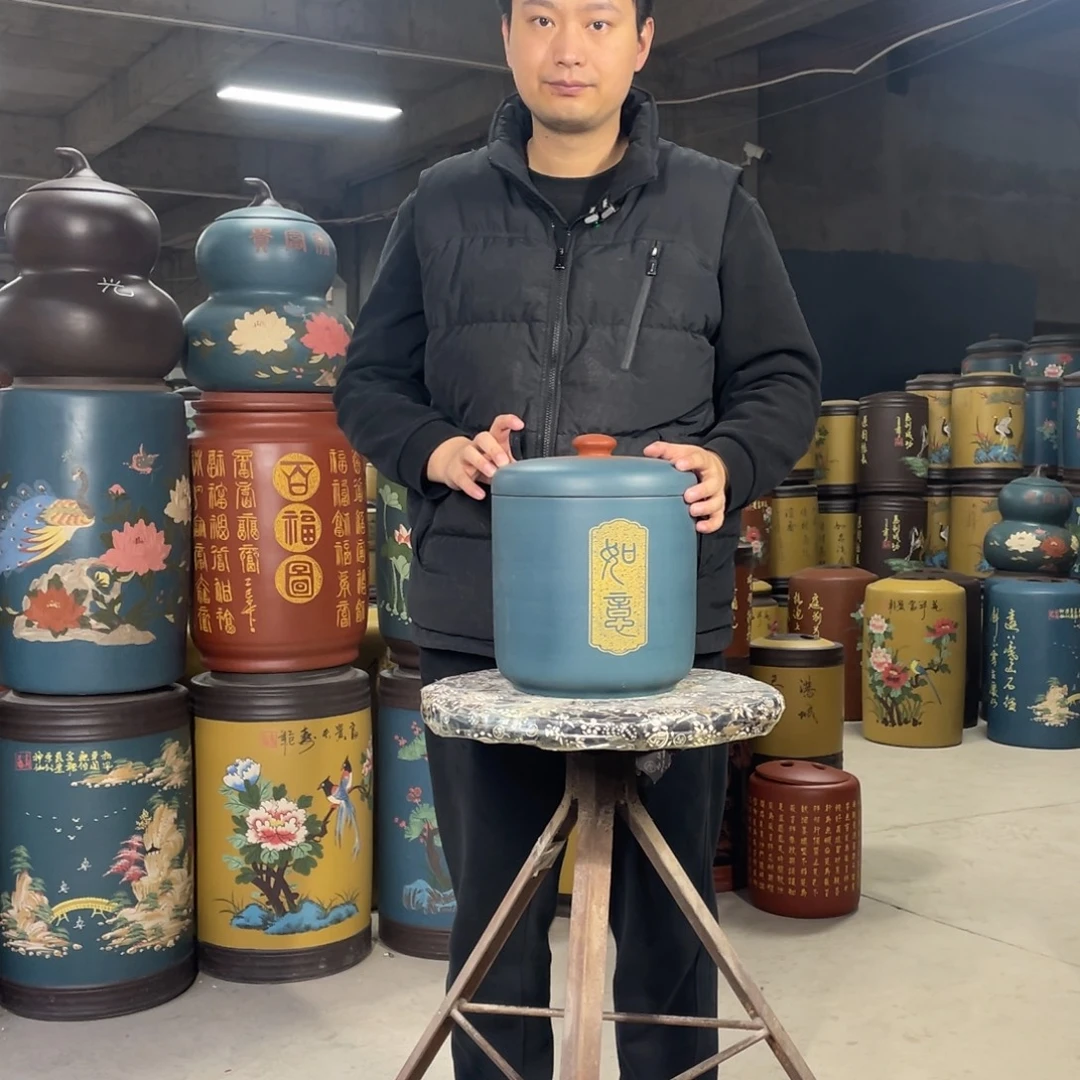 宜兴原矿紫砂茶叶罐