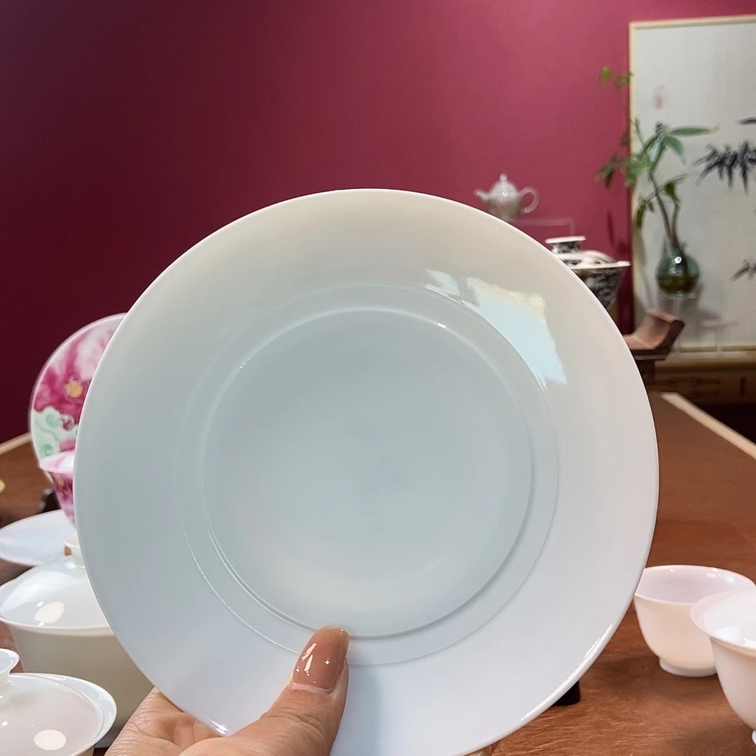 威***～山月闲微瑕超薄胎脱胎瓷高温手工壶承