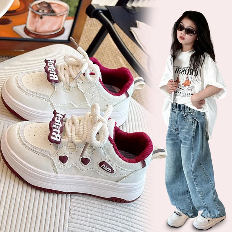 ABC男女童运动鞋2025春秋新款小白鞋中大童时尚洋气百搭板鞋爆款