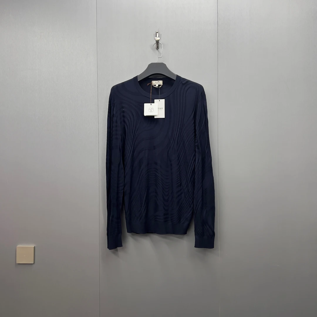 全新带吊/爱马仕Hermes24新款浮雕纹针织毛衣/W0027/XL码