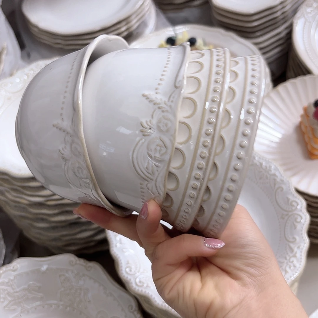 瓷片瑕疵特价陶瓷米饭碗