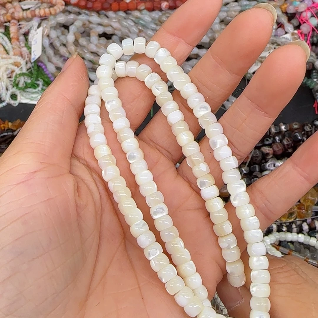 玛瑙/玉髓合金珠宝半成品5mm剁珠一条