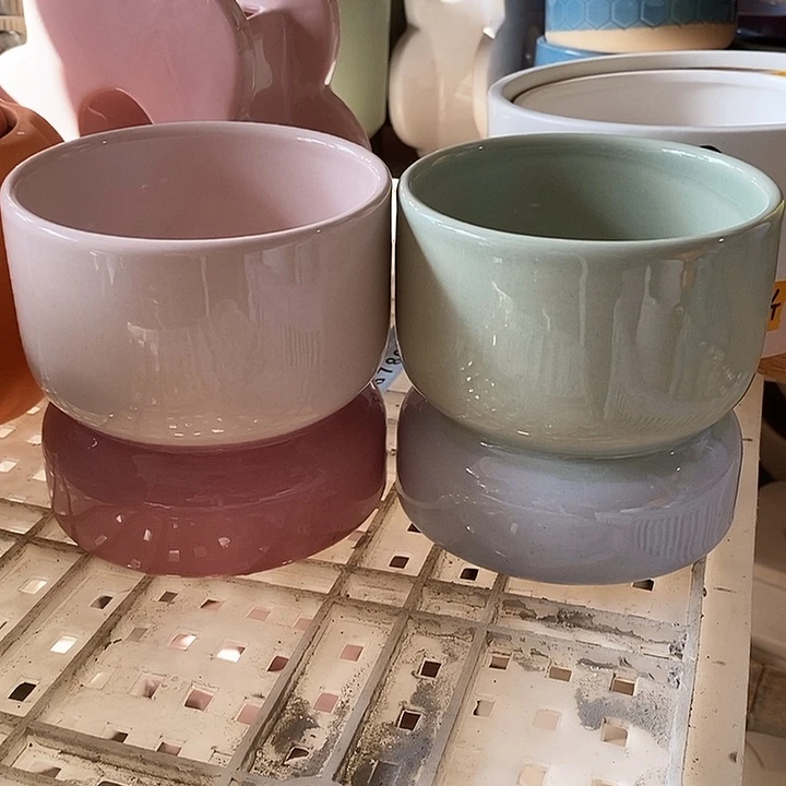 陶盆有孔 瑕疵针孔漏釉介意勿拍 口高