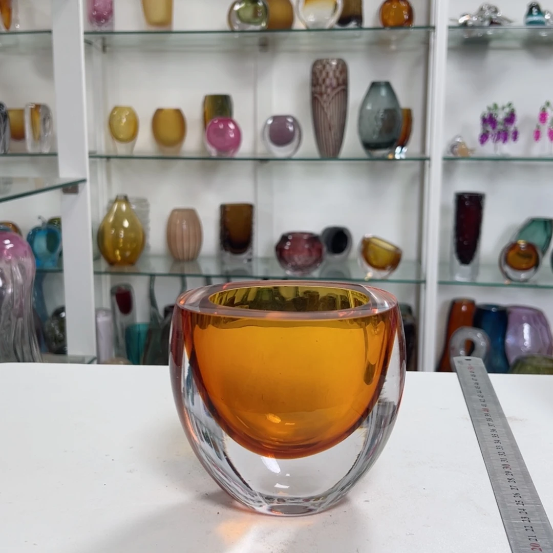 幻彩琉璃花瓶花器纯手工痕迹高度14