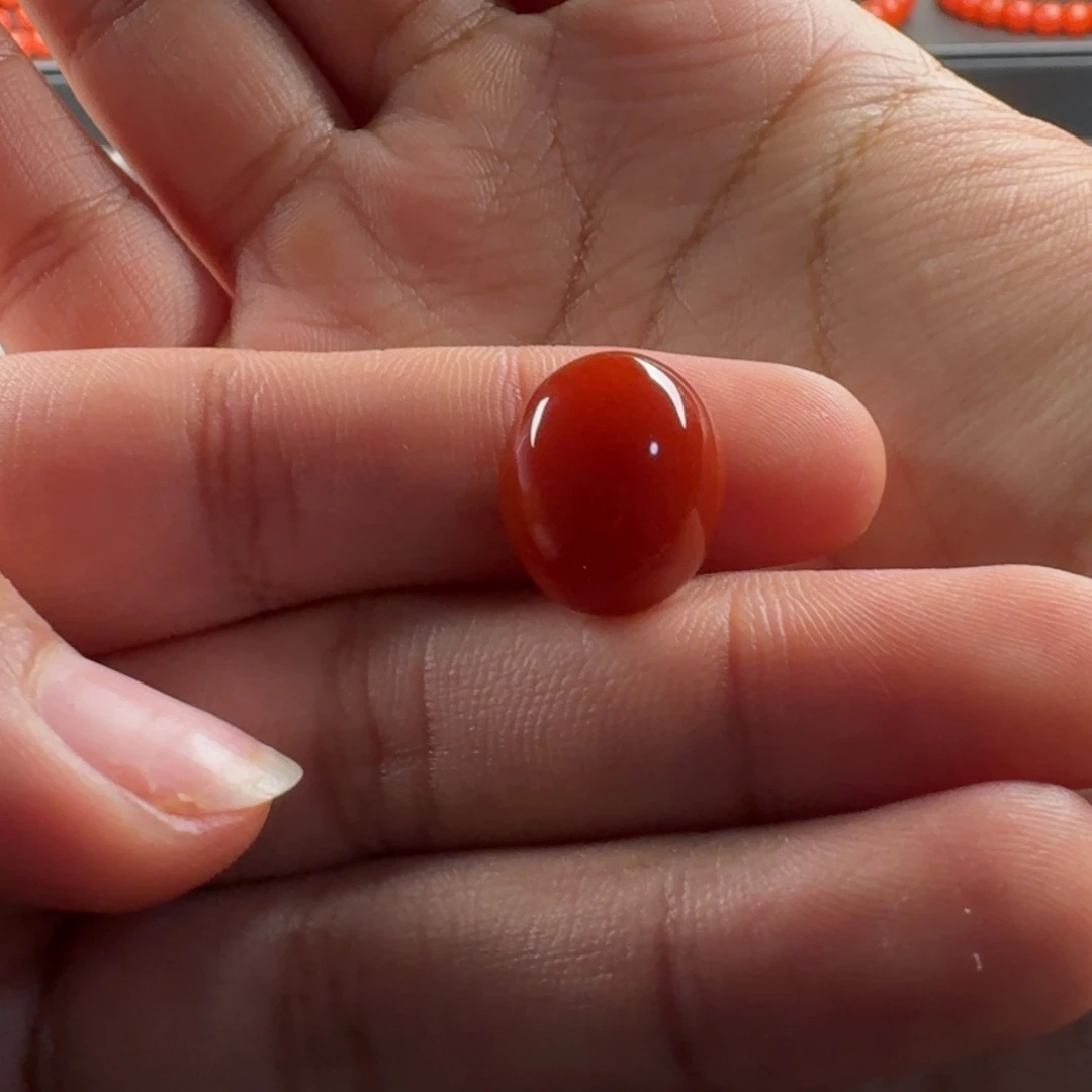 南红玛瑙未镶嵌戒面15.5mm