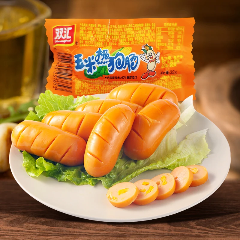双汇玉米肠玉米热狗肠香辣香脆肠脆皮肠32g支开袋即食休闲零食dbx