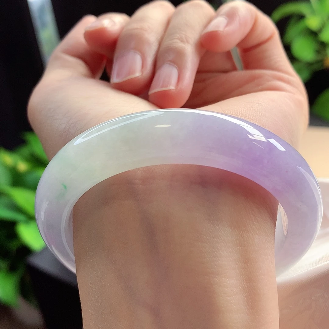 未镶嵌手镯翡翠56圈口冰春彩妥妥人间富贵花11号