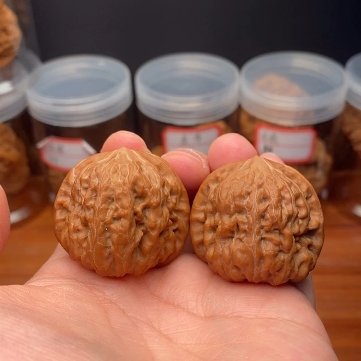 桃核把件麻核桃平谷凹底37尺