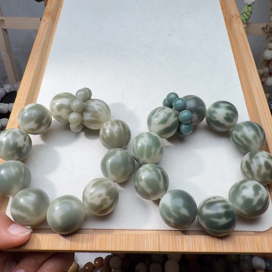 手串菩提根/象牙果卡25干磨绿瓜微瑕