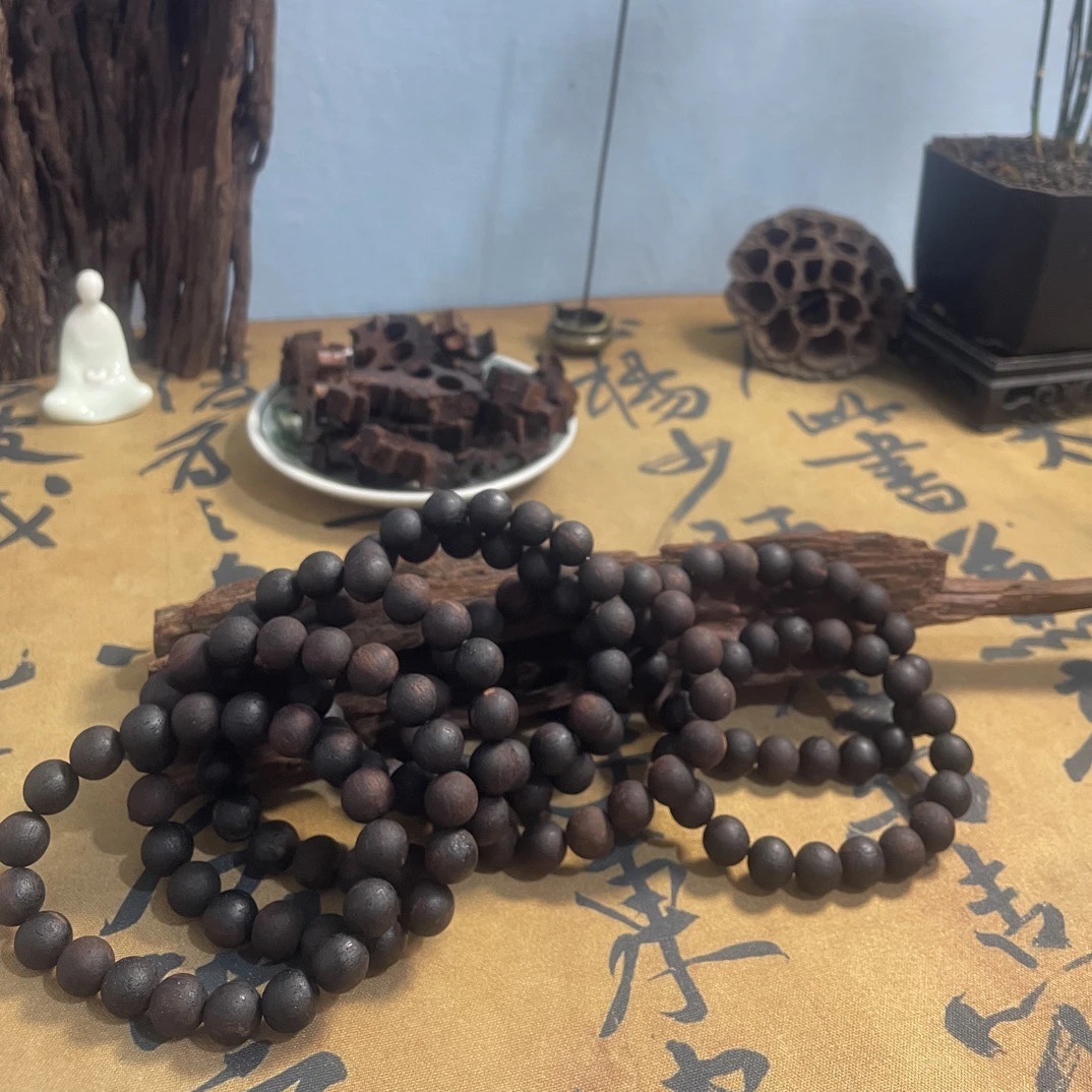 非金属木质手链 降真香糖结软油1.0*19圆珠手串 佛珠