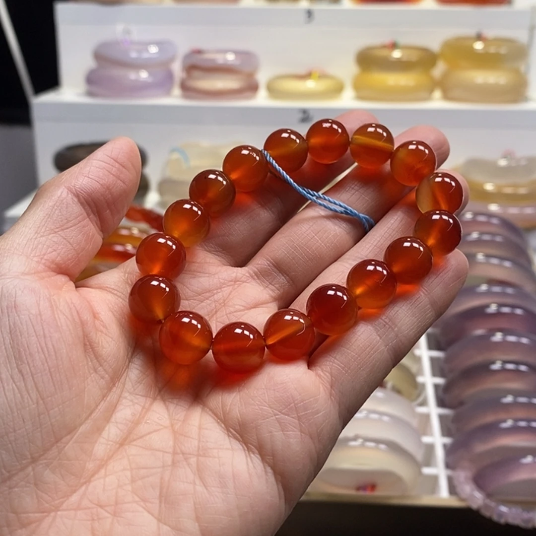 玛瑙/玉髓未镶嵌手串天然纹理俏色