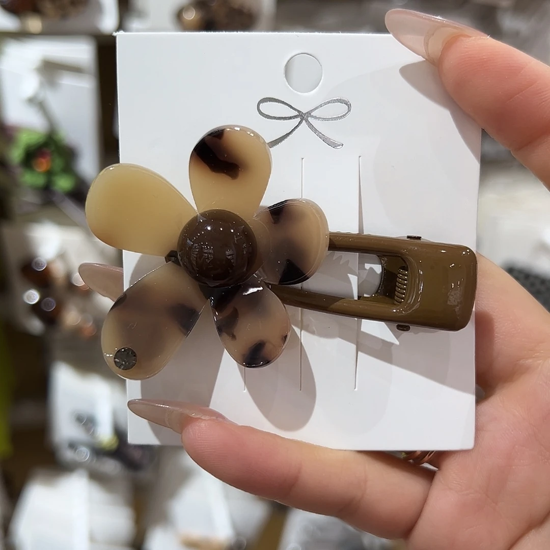 无非金属玳瑁色花花鸭夹