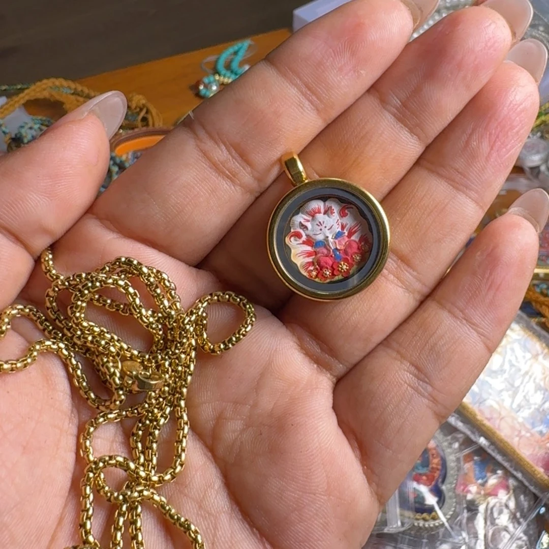 泥塑浅***舟藏式风格彩绘泥塑擦擦