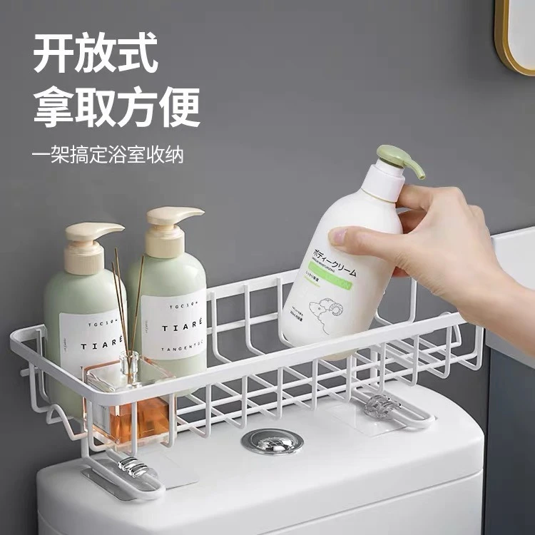 多功能免打孔卫生间马桶上方置物架浴室厕所纸巾收纳架坐便收纳