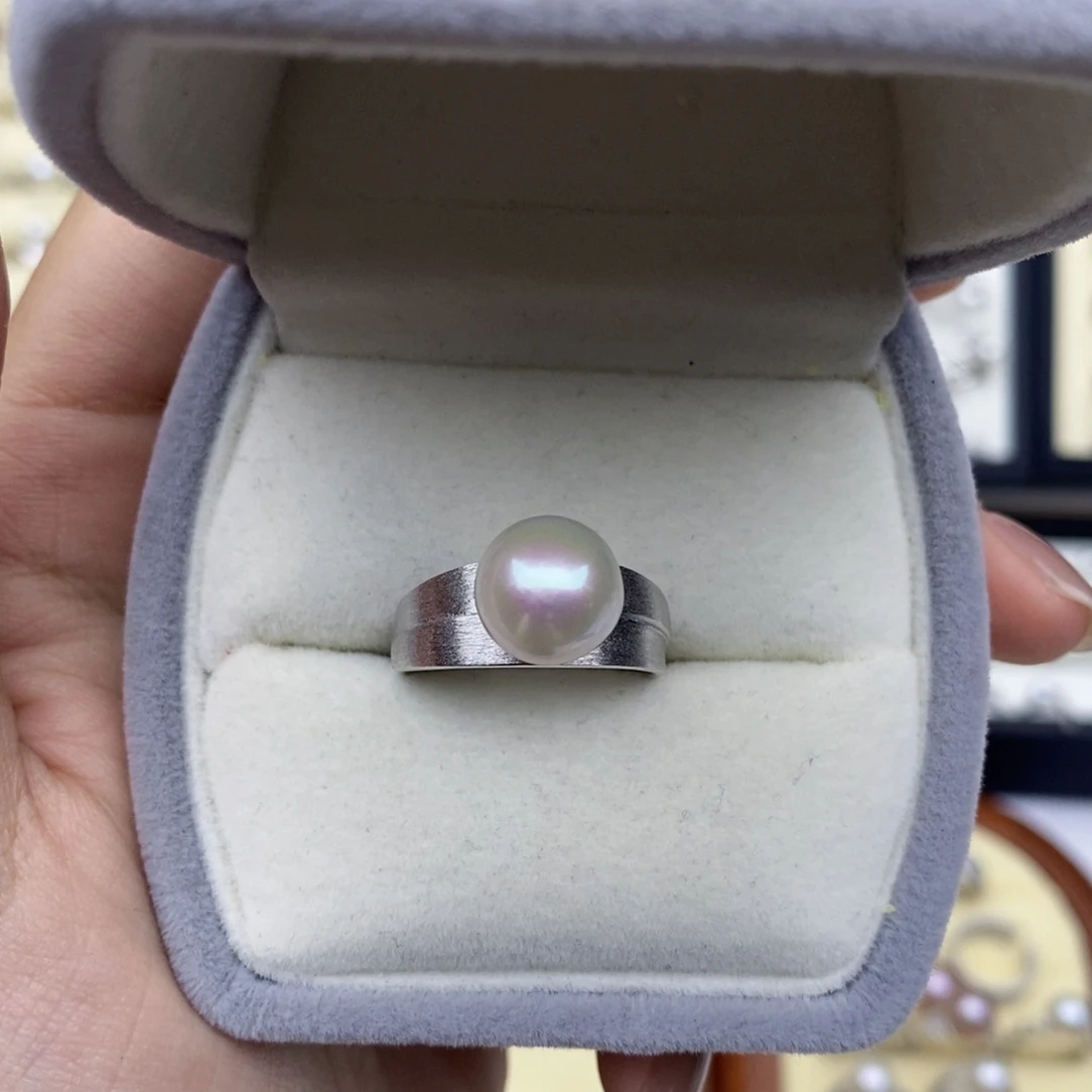 莉***ʚ925银双层磨砂戒指9.9mm