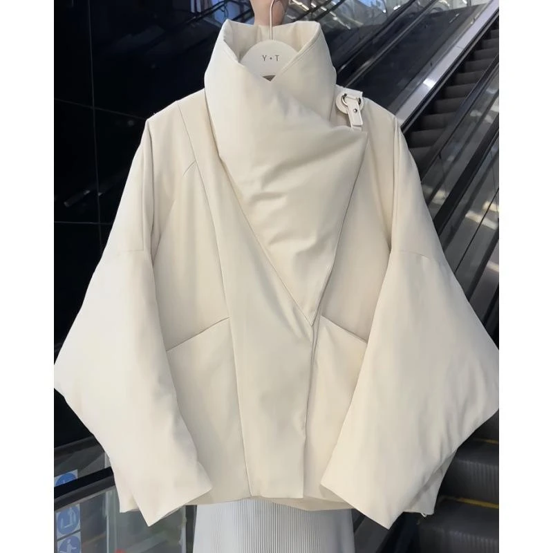 短款大翻领棉服女冬季2025年新款高级感小众宽松保暖面包服外套