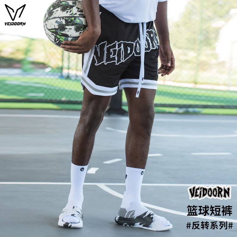 维动美式反转刺绣运动短裤速干篮球跑步休闲透气