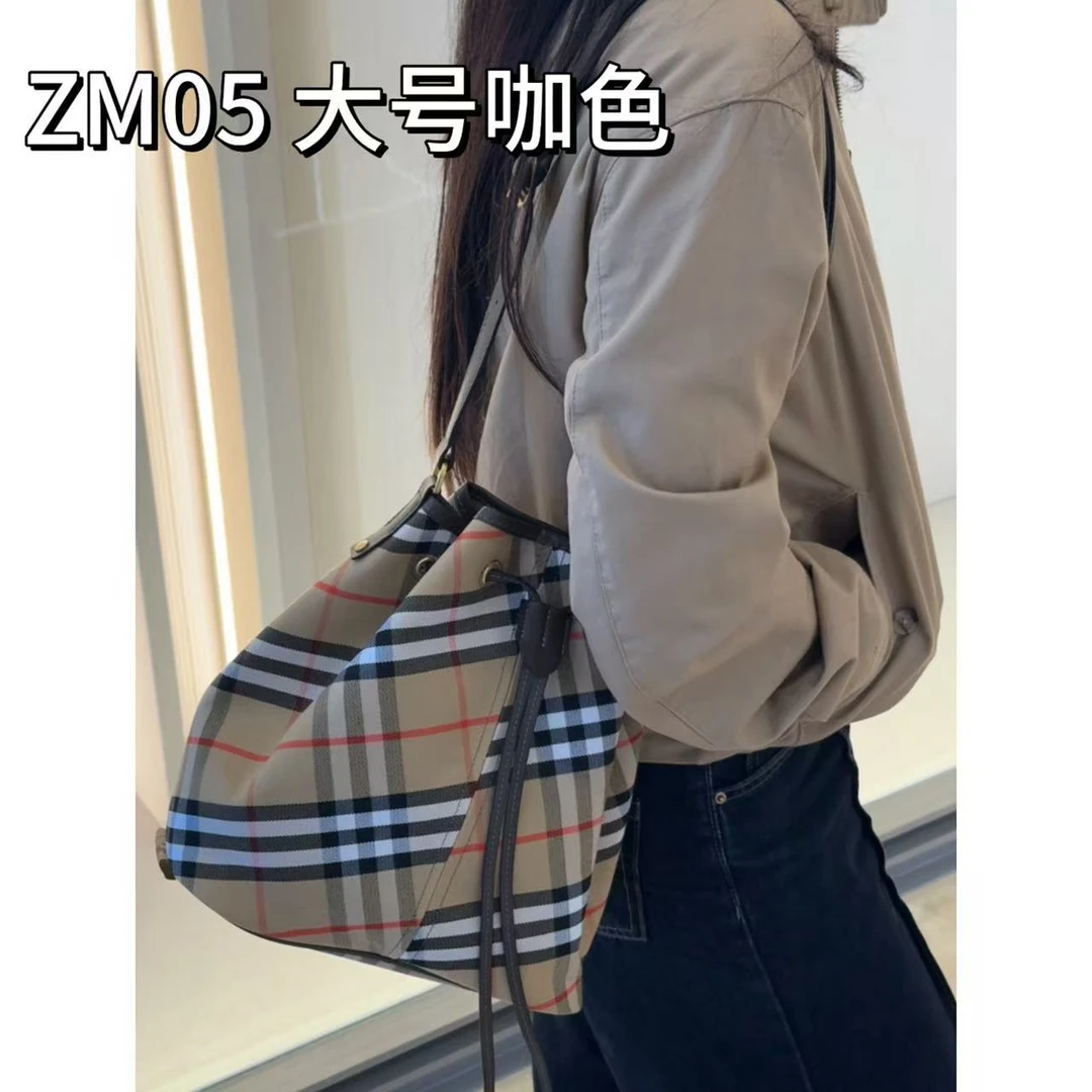 铜合金皮质项链 ZM05【棕色格子腋下包包】