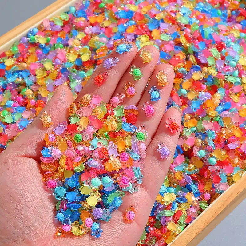 【直播拆九宫格】夜光彩色迷你乌龟1.1✖️0.7 树脂DIY桌面摆件