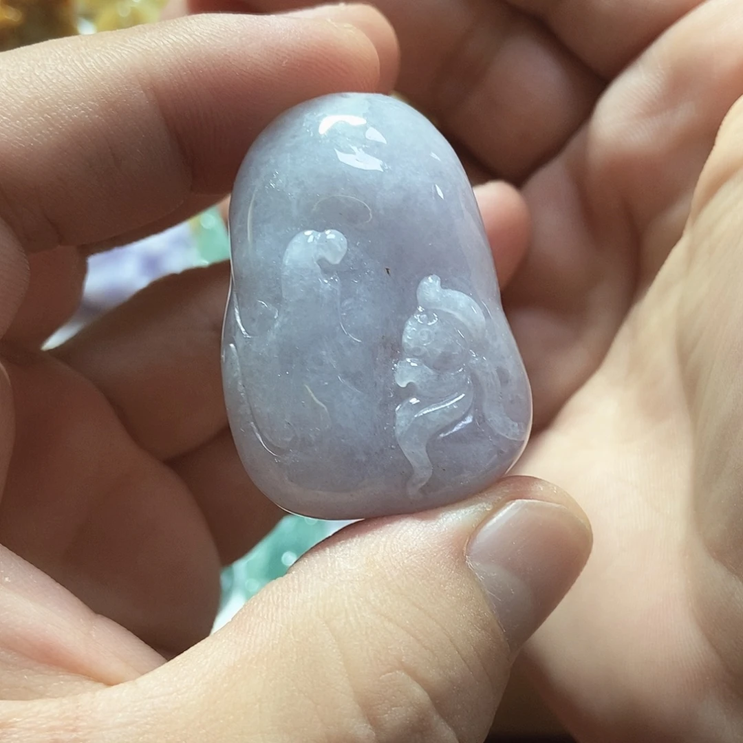 翡翠未镶嵌颈饰紫罗兰悟道