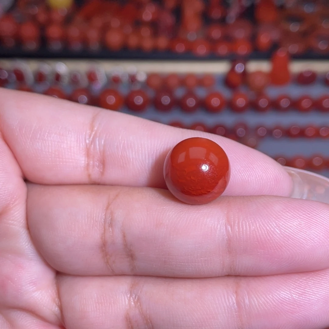 未镶嵌瓦西圆珠卡13+南红玛瑙