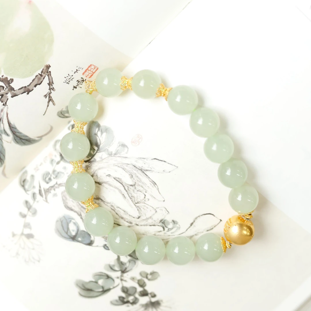 东方俪DOFUNLY【在梦中】和田玉隔珠设计款手串18K金QSSC雅韵