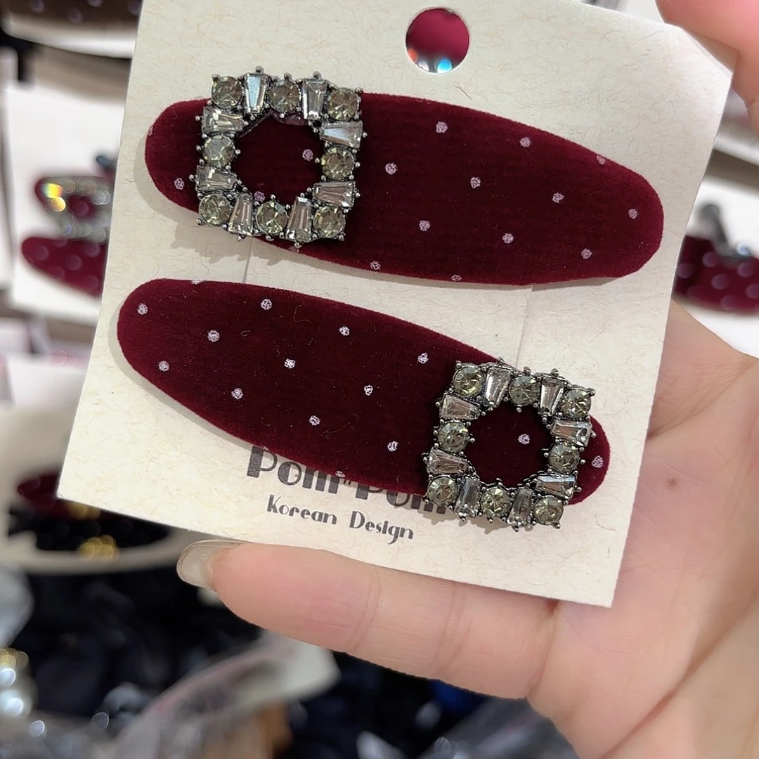 皮质铁合金红色波点方钻