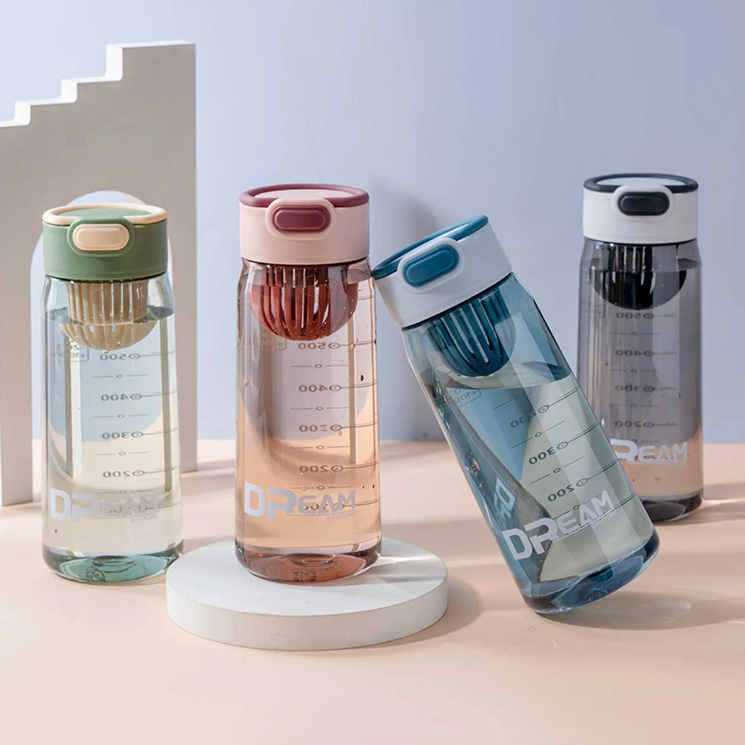 芙康德尼夏季带茶隔韩版防摔简约风健身学生大容量直身水杯