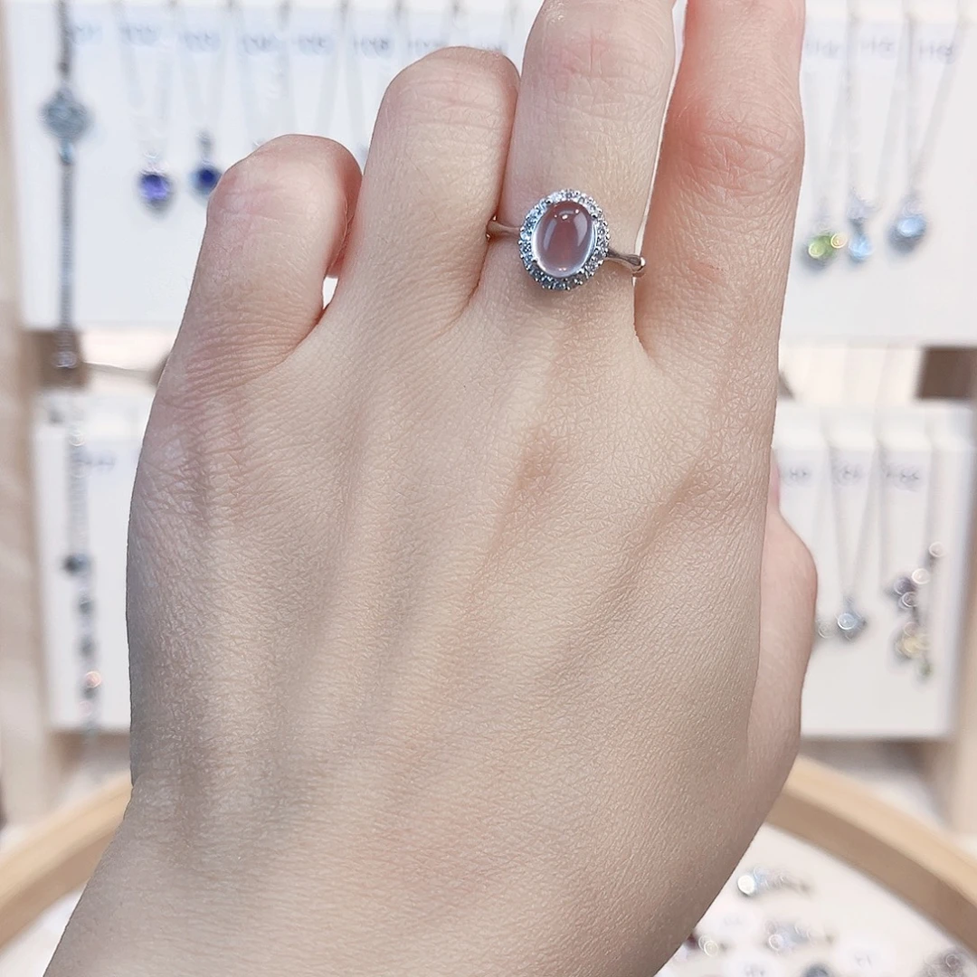 银S925镶嵌戒指芙蓉石