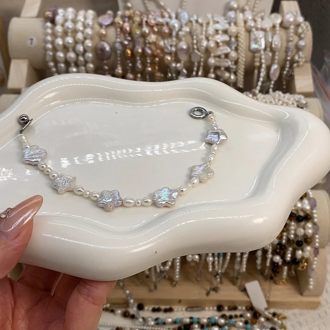 颈饰银S925镶嵌淡水珍珠