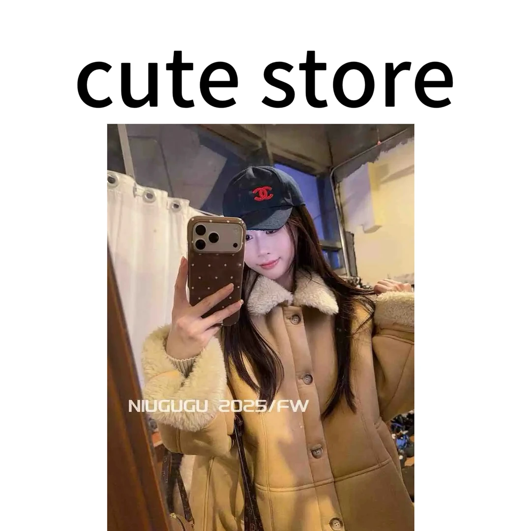 【冯七七】90519翻领皮毛一体外套