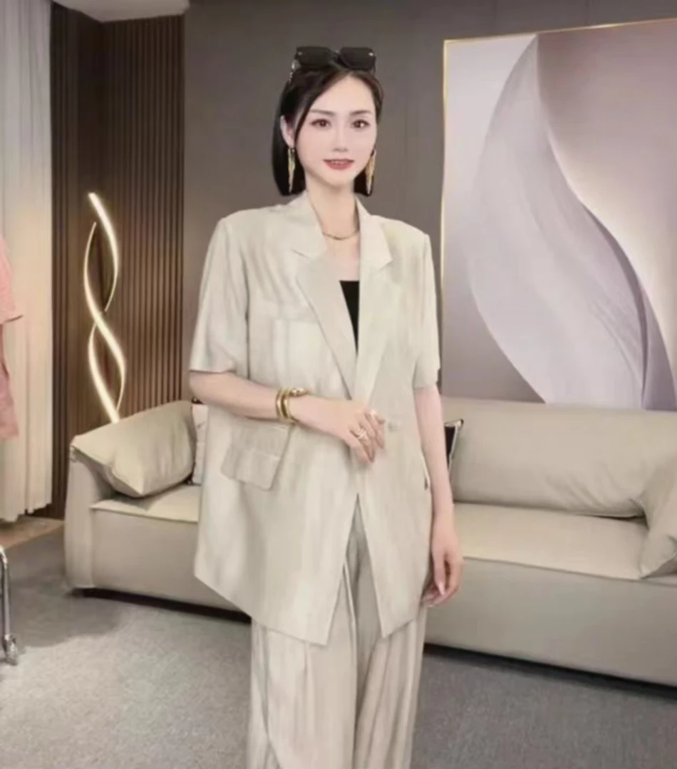 35729  轻职风扎染设计款气质时尚套装   A3