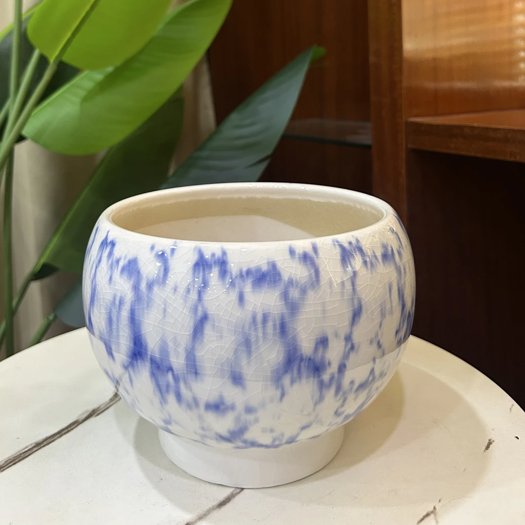 C014口17高15中国风青花瓷花盆适合室内摆放冬青蝴蝶兰等花卉绿植