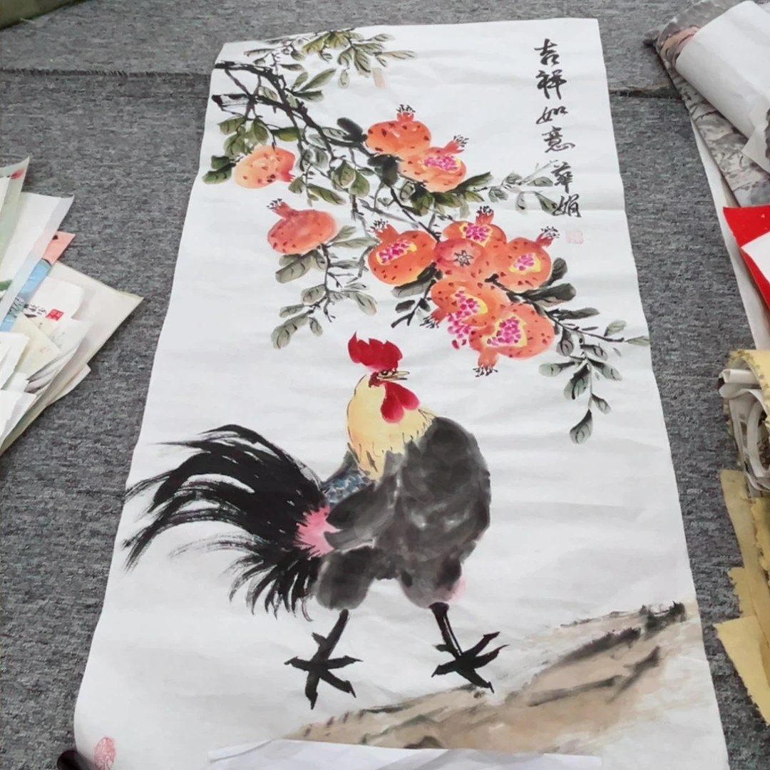 国画华娟老师三尺绘画微瑕介意慎拍