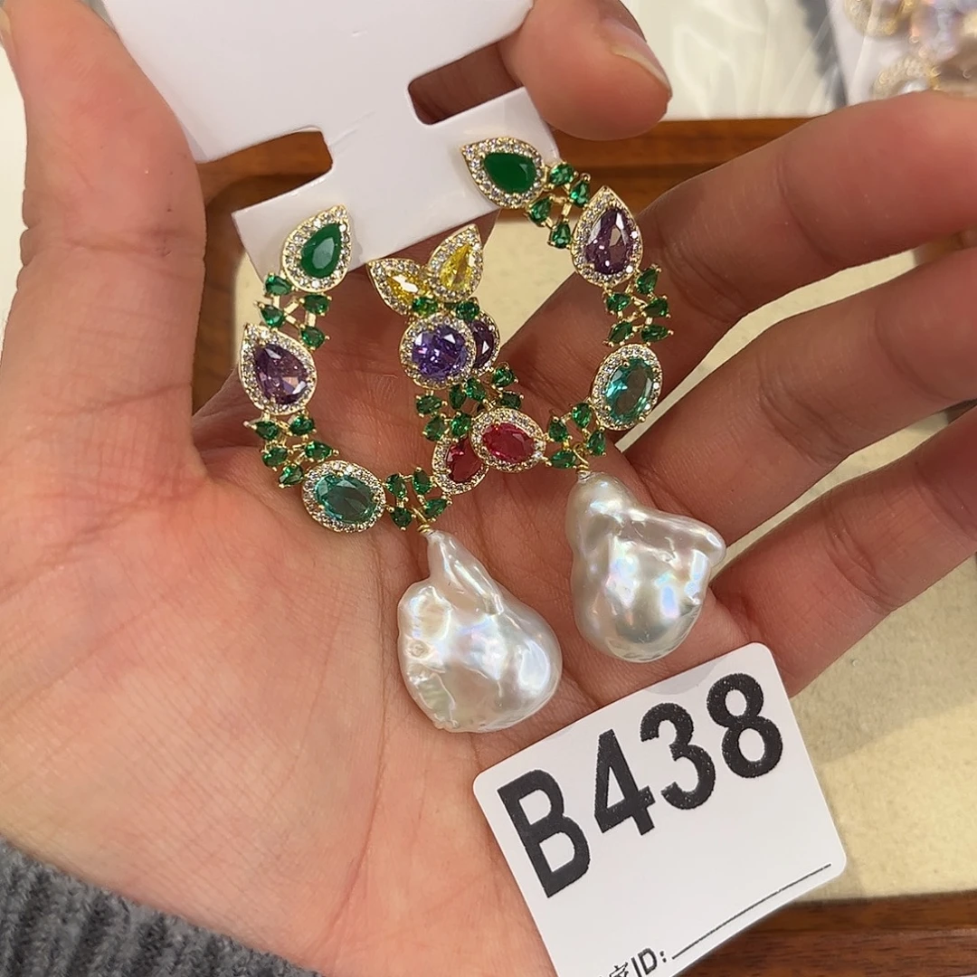 淡水珍珠耳饰合金