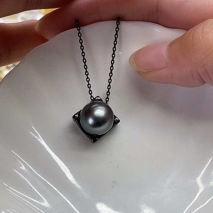 银S925镶嵌海水珍珠套链