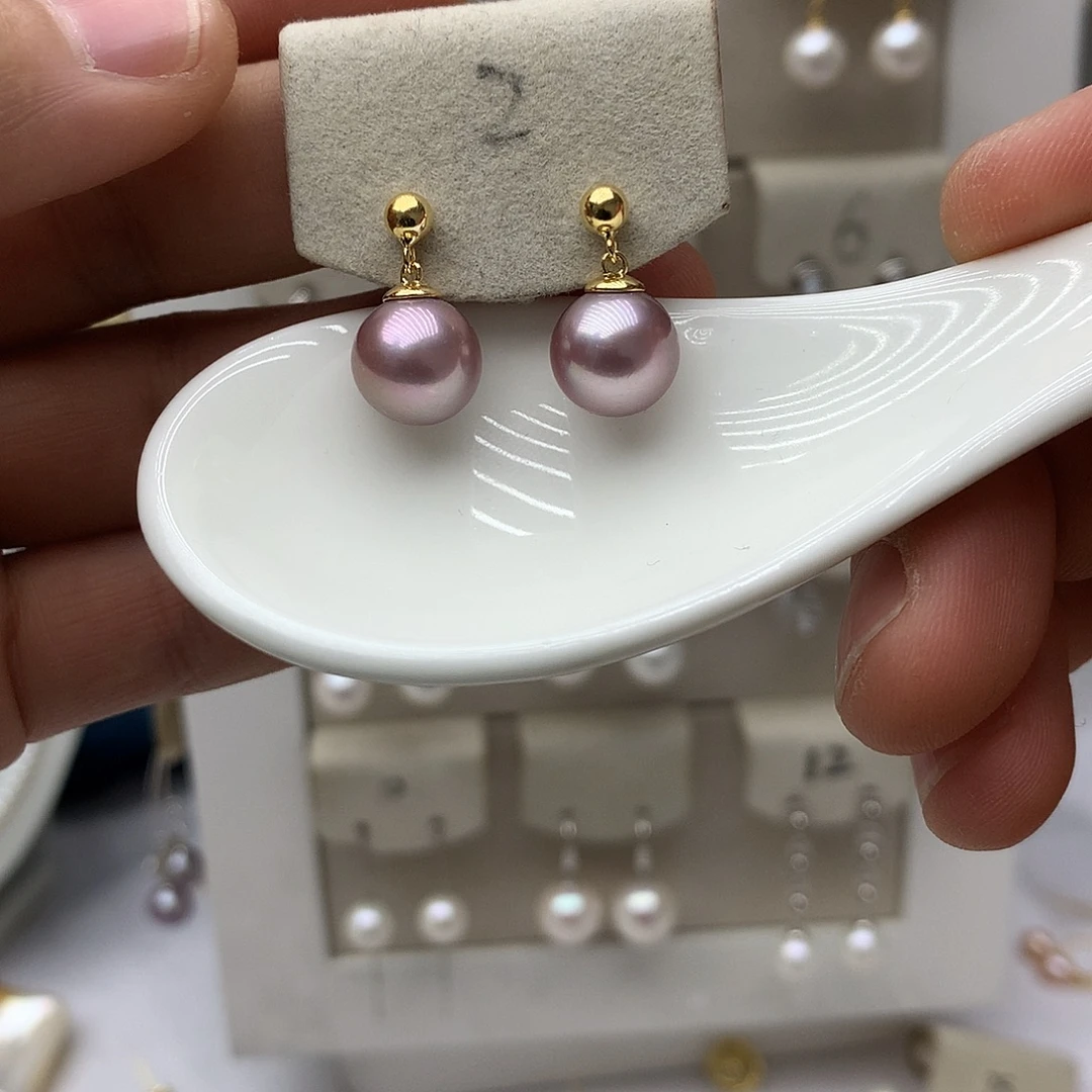 银S925镶嵌淡水珍珠耳饰