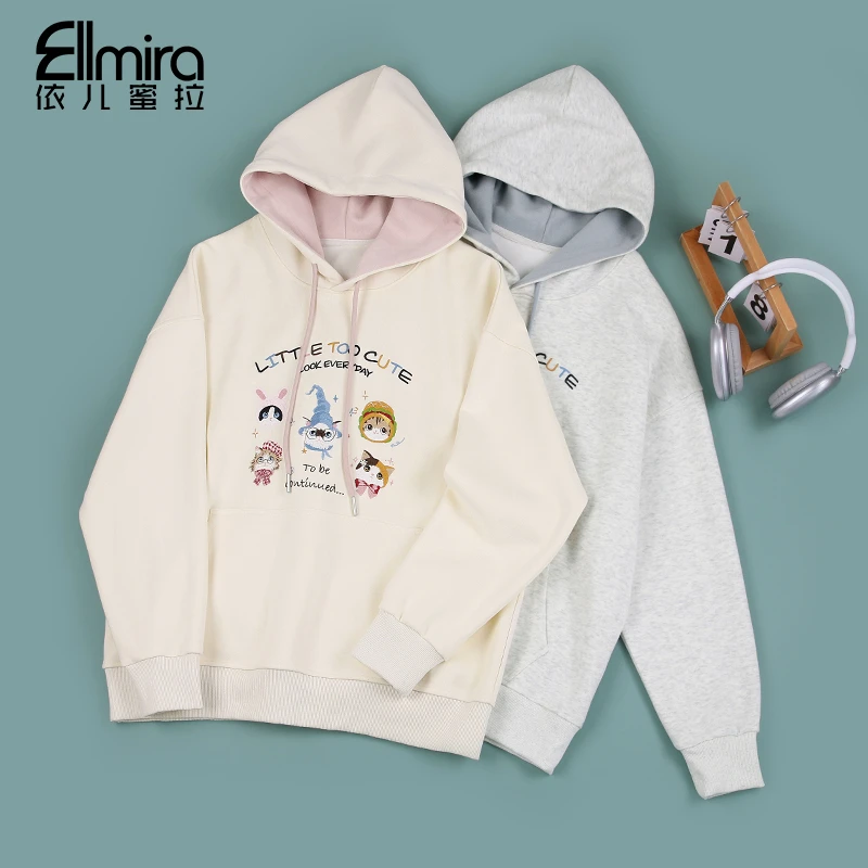 【二店】9528连帽卫衣秋装套头款运动上衣百搭宽松版休闲洋气潮流