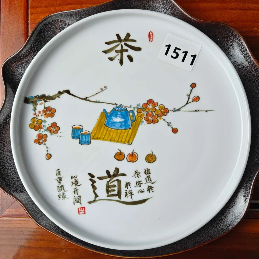 景德镇手绘釉中彩（食品级）大壶承1511