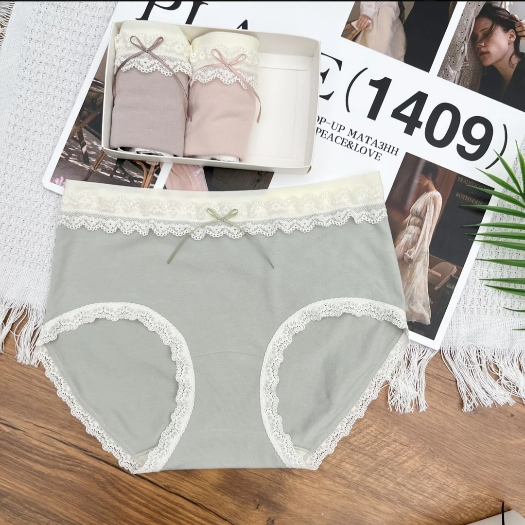 女士三角内裤蕾丝加长底裆舒适透气亲肤包臀