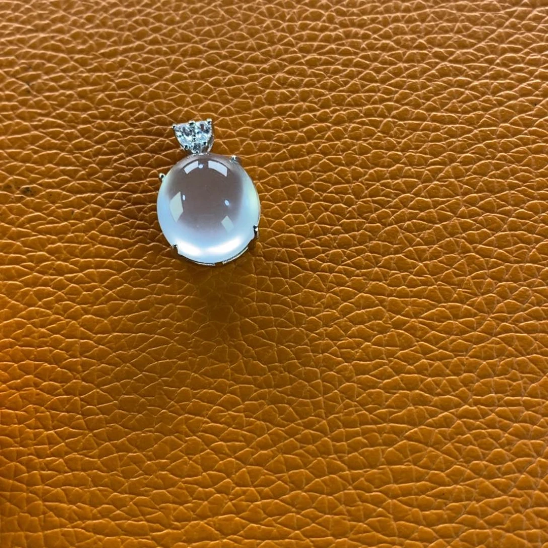 石英质玉吊坠银S925镶嵌