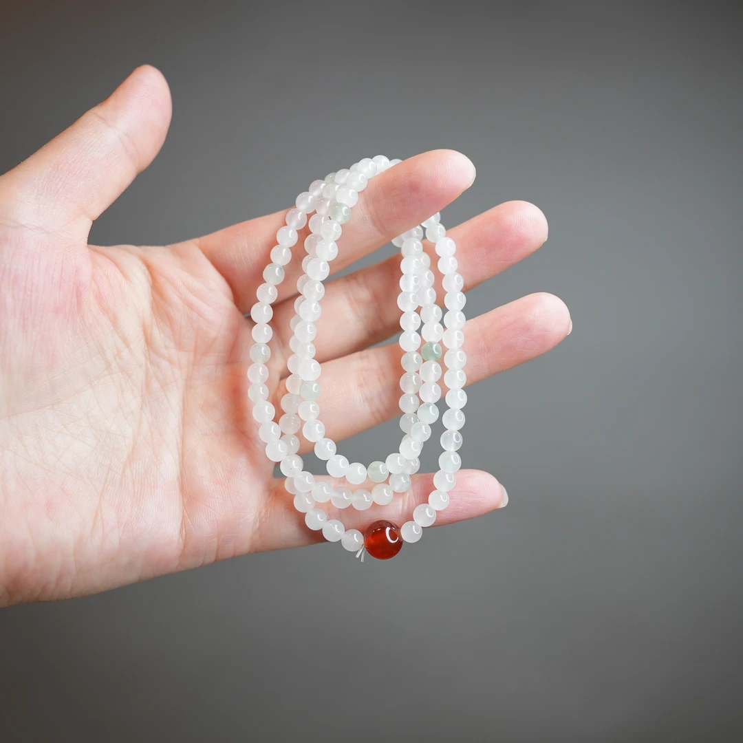 【财富/健康/好运】天山翠玉红玛瑙4mm三圈串仙女复古新中式国风