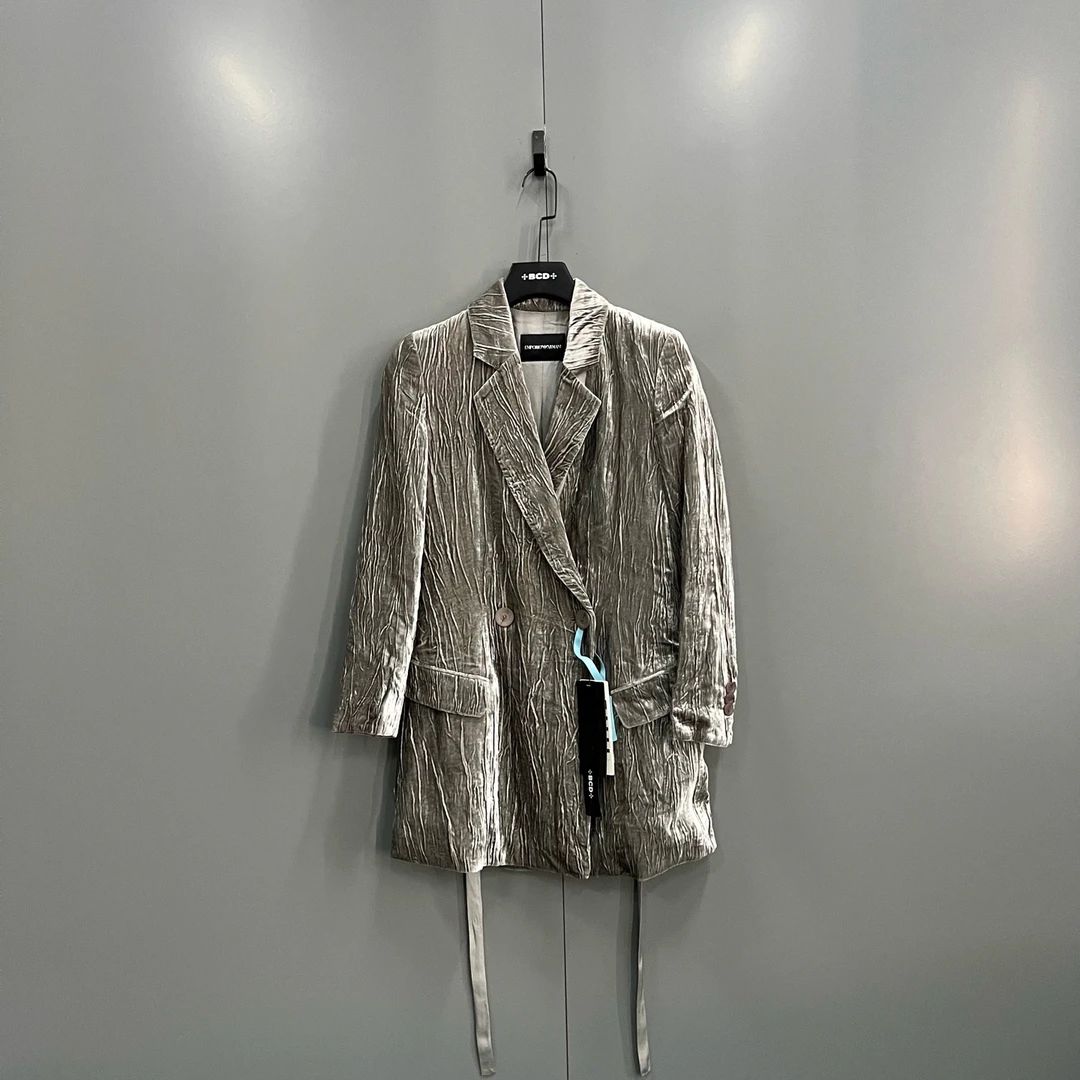 99新 GIORGIO ARMANI/阿玛尼 zz50 丝绒双排扣外套 36码/208427