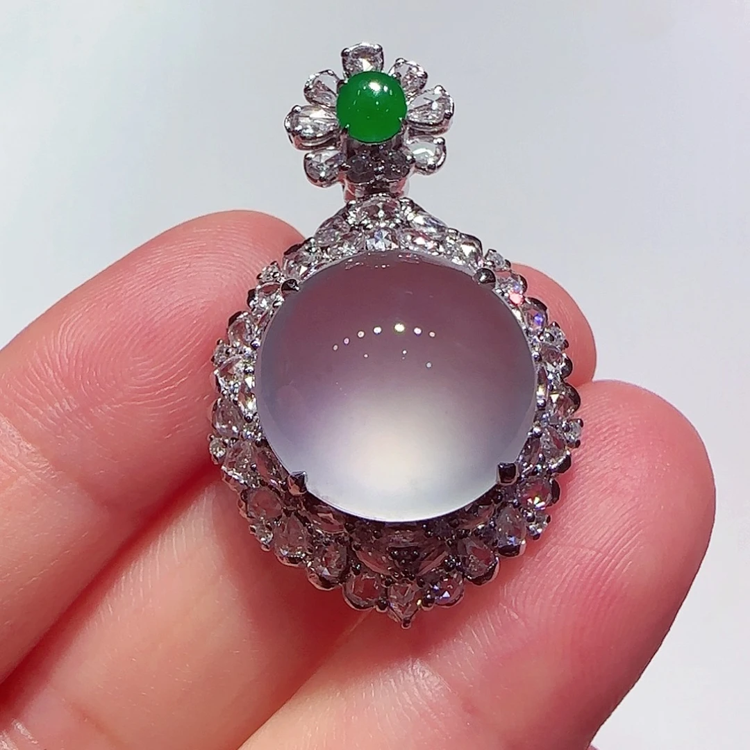 翡翠18K金镶嵌吊坠(不含链)吊坠