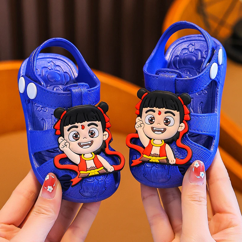 新品巴拉巴拉儿童凉鞋2025哪吒夏男女包头洞洞鞋婴幼儿防滑软底小
