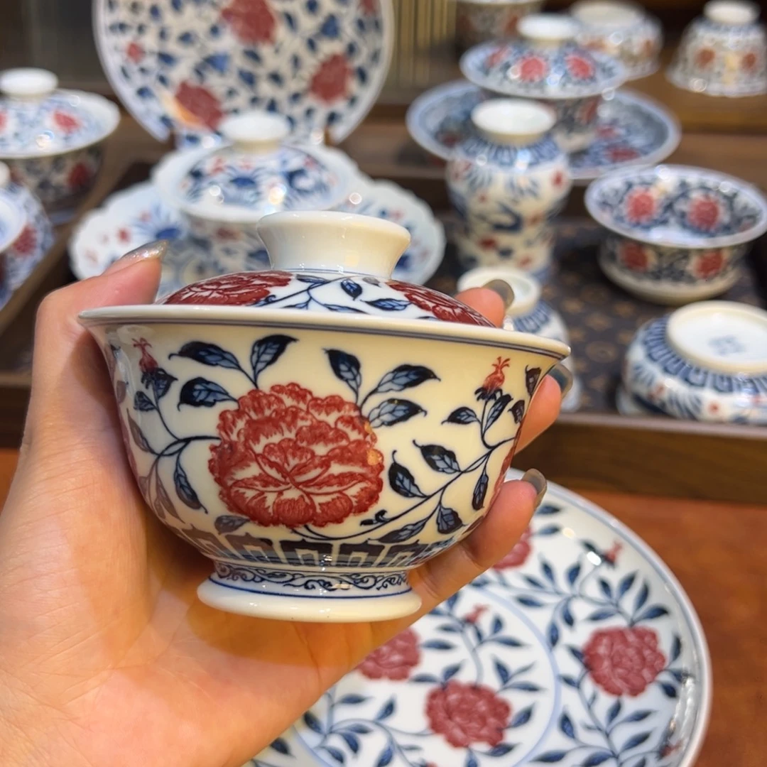 陶瓷摆件景德镇陶瓷茶器百宝箱