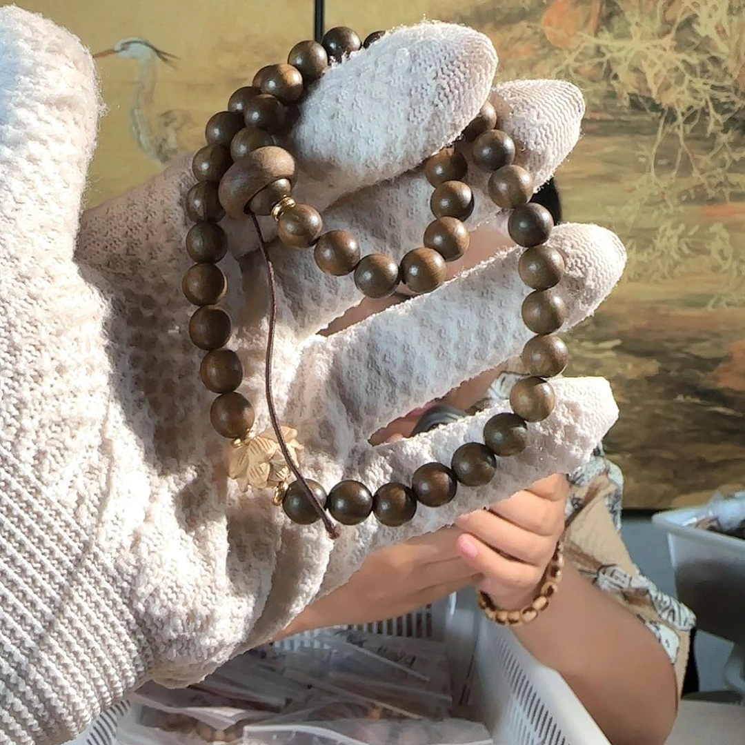 维腊木（绿檀）其他顺**意D2515绿檀双圈手串