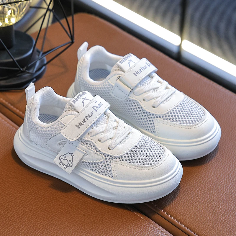小白鞋女童鞋子表演单网夏季新款儿童老爹鞋女孩透气跑步休闲运动