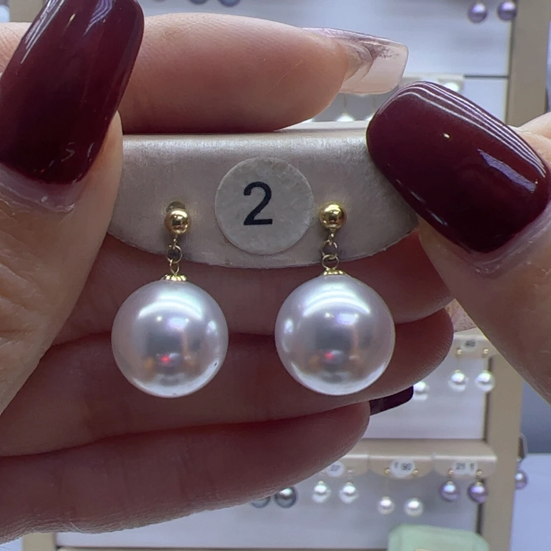 淡水珍珠耳饰18K金镶嵌